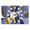 Designart Retro Luxury Waves in Gold & Blue IV Mid-Century Modern Multipanel Wall Clock